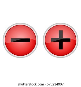 vector illustration of plus minus icons