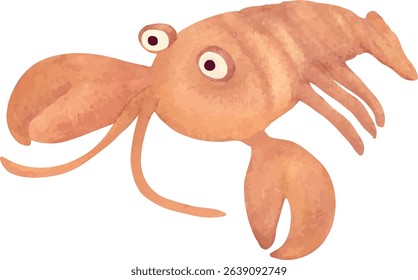 Vector illustration of a plush crab. Great for baby shower cards, nursery decorations, kids’ invitations, and print designs.