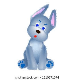 vector illustration of a plush husky dog puppy