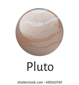 Vector illustration Pluto planet from solar system isolated on white background. Pluto planet icon