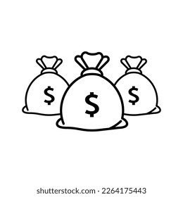 Vector Illustration of a pocket containing dollars. Savings or investment sign icon.