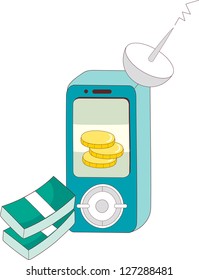 Ilustración vectorial de un televisor de bolsillo