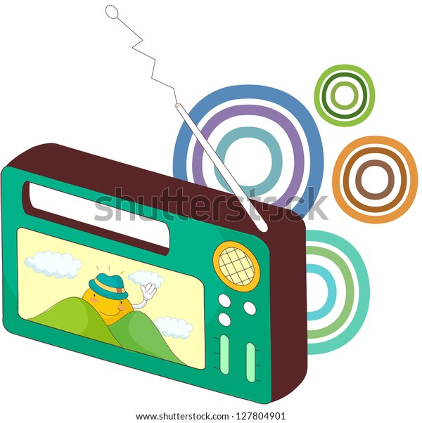 A vector\
illustration of pocket\
television