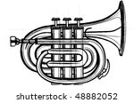 vector illustration of a pocket trumpet