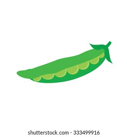 Vector illustration pod of green sweet peas. Vegetable flat icon