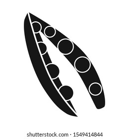 Vector illustration of pod and peas sign. Graphic of pod and seed stock vector illustration.