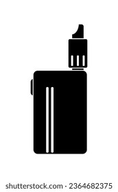 Ilustración vectorial del icono de vape o vape en el fondo blanco.