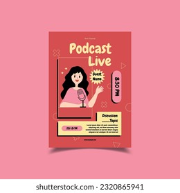 Vector Illustration of Podcast Flyer Poster