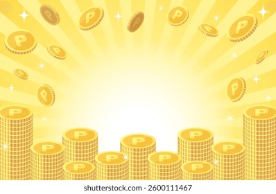 Vector illustration of point coins being accumulated