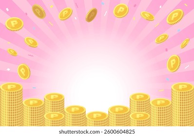 Vector illustration of point coins being accumulated