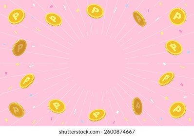 Vector illustration of point coins exploding