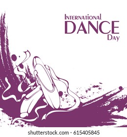 Vector illustration of pointe on abstract grunge background. Design for flyers, magazines and commercial banners.