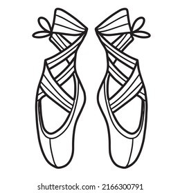 Vector illustration of pointe shoes. It is perfect as a print on different items, such as gift cards, invitations, logo, etc.