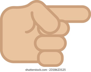 Ilustración vectorial de un dedo señalador. Apuntando con el dedo índice.