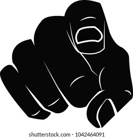 vector illustration of pointing finger at you. Design for print.