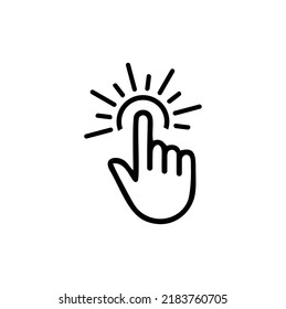 Ilustración vectorial del símbolo de la pulsación con la mano del puntero
