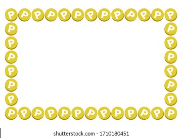 Vector illustration of points coin. Frame, line, background illustration. 