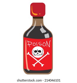 Vector illustration of poison bottle isolated on white