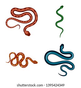 Vector illustration of poison and evil icon. Collection of poison and bite stock symbol for web.