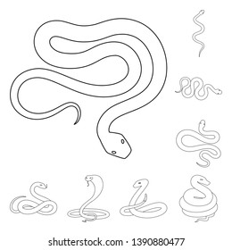 Vector illustration of poison and evil logo. Set of poison and bite vector icon for stock.