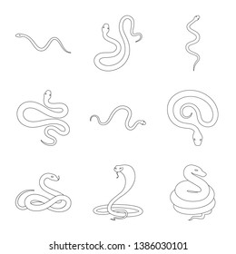 Vector illustration of poison and evil sign. Set of poison and bite stock symbol for web.