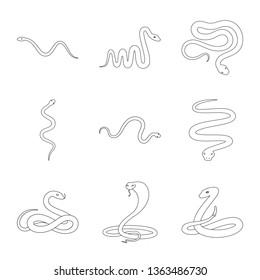 Vector illustration of poison and evil symbol. Collection of poison and bite stock symbol for web.