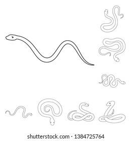 Vector illustration of poison and evil symbol. Set of poison and bite stock vector illustration.