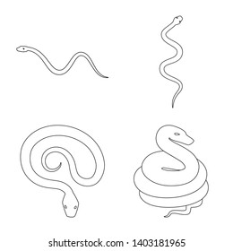 Vector illustration of poison and evil symbol. Collection of poison and bite stock symbol for web.