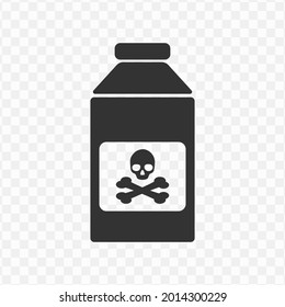 Vector illustration of poison icon in dark color and transparent background(png)