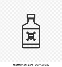 Vector illustration of poison icon in dark color and transparent background(png).