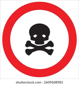 vector illustration of poison warning symbol circle
