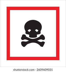 vector illustration of poison warning symbol square