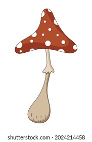 Vector Illustration of Poisoned Mushroom in a Flat Style. Vector Illustration.