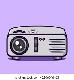Vector illustration of pojector with cartoon style and isolated background