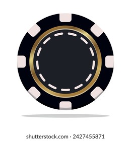 Vector illustration of a poker chip in black