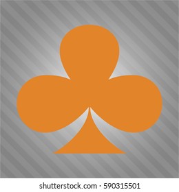 Vector illustration of Poker clover icon in orange color
