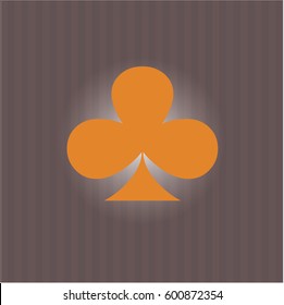 Vector illustration of Poker clover icon in Orange
