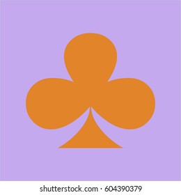 Vektorgrafik des Poker Kleeblatts Symbol in orangefarbener Farbe
