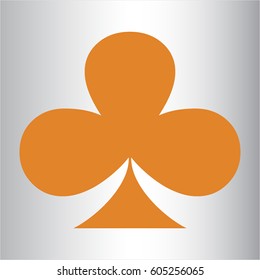 Vector Illustration of Poker clover symbol in orange color
