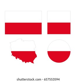 vector illustration of Poland flag and map