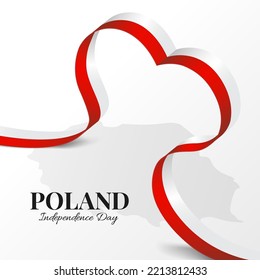 Vector Illustration of  Poland  Independence Day. Ribbon
