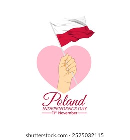 Vector illustration of Poland Independence Day social media template