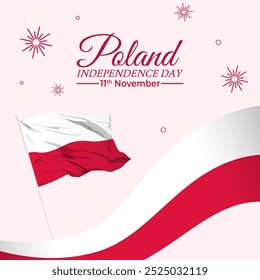 Vector illustration of Poland Independence Day social media template