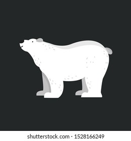 Vector illustration of a polar bear. Arctic animals. Vector simple illustration of a whale on a dark background.