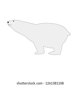 Vector illustration of Polar bear. Cute minimalists white bear. Children illustration