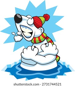 Vektorgrafik eines Eisbären, der in einem Wohltätigkeitsturz erstarrt!