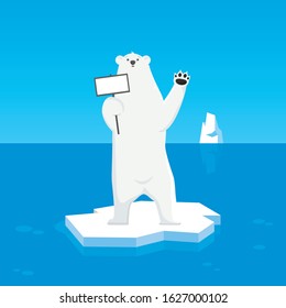 vector illustration of a polar bear on an ice floe