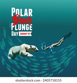 Vector illustration of Polar Bear Plunge Day