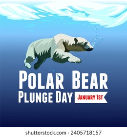 Vector illustration of Polar Bear Plunge Day