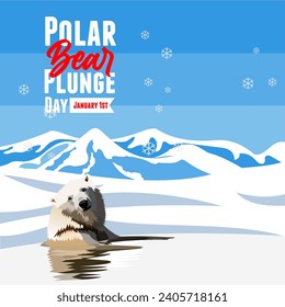 Vector illustration of Polar Bear Plunge Day